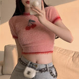 Litlookz Studio Y2K Cherry Crop Sweater, view 4