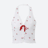 Litlookz Studio Y2K Cherry Plunge Top, view 4