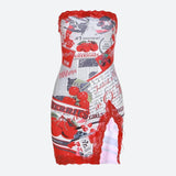 Litlookz Studio Y2K Cherry Slit Mini Dress, view 3