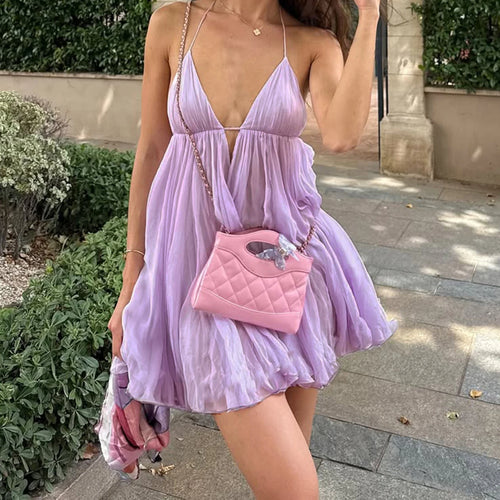 Litlookz Studio Y2K Chiffon Babydoll Mini Dress
