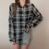 Litlookz Studio Y2K Chiffon Plaid Shirt, view 5