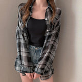 Litlookz Studio Y2K Chiffon Plaid Shirt, view 6