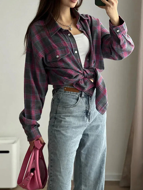 Litlookz Studio Y2K Classic Plaid Shirt