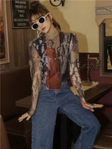 Litlookz Studio Y2K Collage Mesh Top, view 3