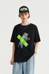 Litlookz Studio Y2K Contemporary Cat Art Tee, view 3
