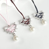 Litlookz Studio Y2K Coquette Barbed Heart Bow Tie Necklace, view 3
