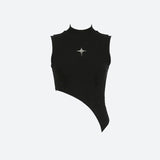Litlookz Studio Y2K Corduroy Asymmetric Crop Top, view 3