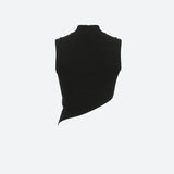 Litlookz Studio Y2K Corduroy Asymmetric Crop Top, view 4