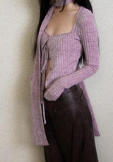 Litlookz Studio Y2K Corduroy Cropped Scarf Cardigan, view 3