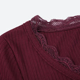 Litlookz Studio Y2K Corduroy Lace Trim Top, view 6