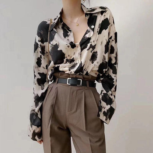 Litlookz Studio Y2K Cow Print Shirt