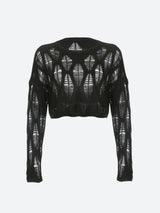 Litlookz Studio Y2K Crochet Crop Sweater, view 6
