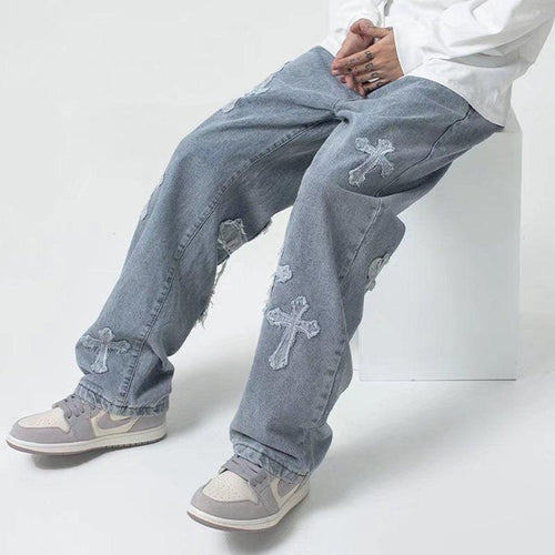 Litlookz Studio Y2K Cross Baggy Jeans