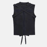 Litlookz Studio Y2K Cross Strap Sheer Top, view 5