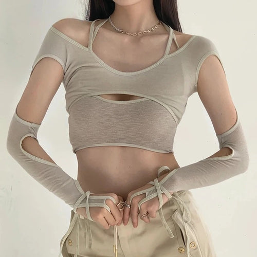 Litlookz Studio Y2K Cut Out Crop Top