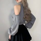Litlookz Studio Y2K Cut Out Lace Up Cropped Sweatshirt, view 2