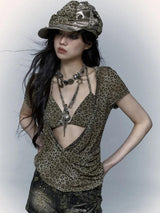 Litlookz Studio Y2K Cut-Out Leopard Top, view 4