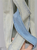 Litlookz Studio Y2K Cut Out Patch Denim Jeans, view 4
