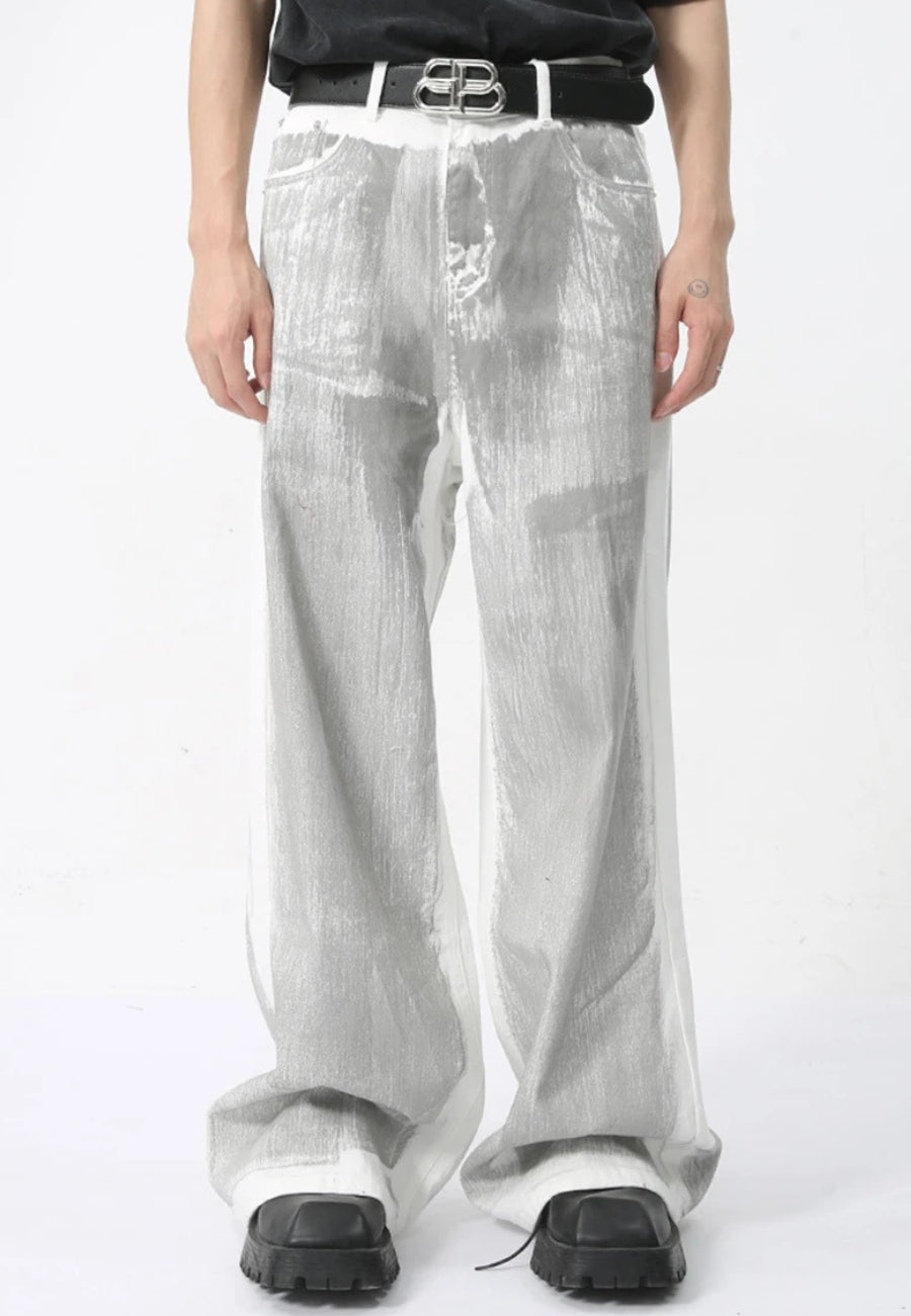 Litlookz Studio Y2K Cyber Silver Pants