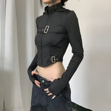 Litlookz Studio Y2K Cyber Zip-Up Crop Jacket, view 2