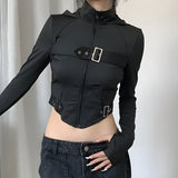 Litlookz Studio Y2K Cyber Zip-Up Crop Jacket, view 4