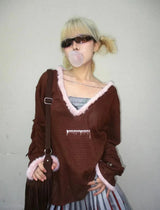 Litlookz Studio Y2K Deep Neck Sweater, view 4