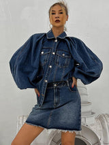 Litlookz Studio Y2K Denim Jacket & Skirt Two Piece Set, view 4