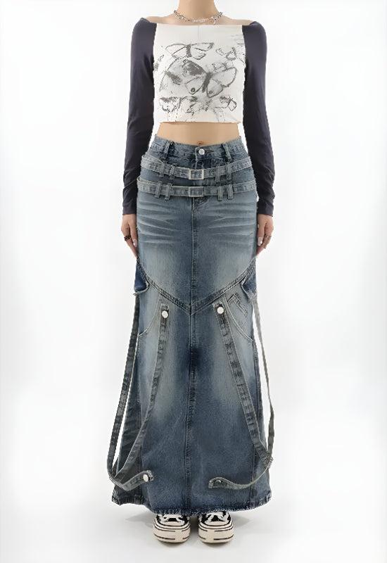 Litlookz Studio Y2K Denim Maxi Skirt