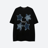 Litlookz Studio Y2K Denim Star Patchwork Tee, view 3