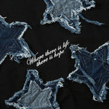 Litlookz Studio Y2K Denim Star Patchwork Tee, view 4