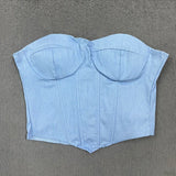 Litlookz Studio Y2K Denim Strapless Corset, view 3