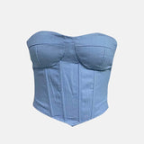 Litlookz Studio Y2K Denim Strapless Corset, view 5