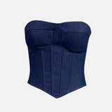 Litlookz Studio Y2K Denim Strapless Corset, view 6