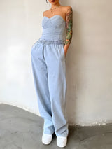 Litlookz Studio Y2K Denim Top & Pants Two Piece Set, view 2