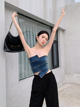 Litlookz Studio Y2K Denim Tube Top, view 3