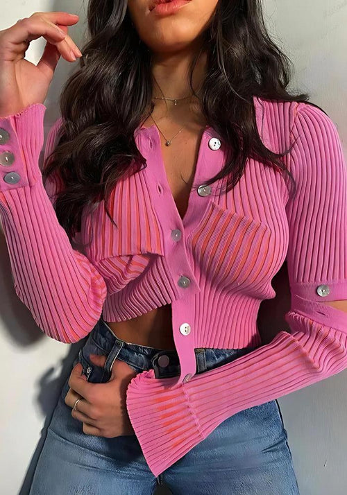Litlookz Studio Y2K Detachable Sleeves Crop Cardigan