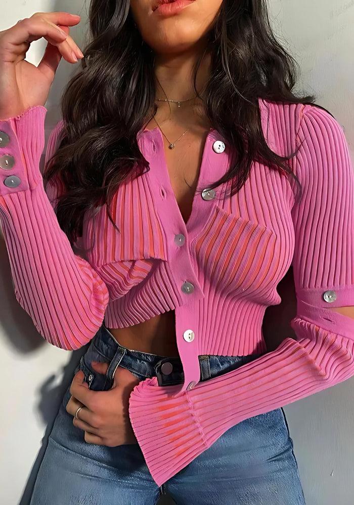 Litlookz Studio Y2K Detachable Sleeves Crop Cardigan
