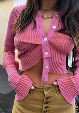 Litlookz Studio Y2K Detachable Sleeves Crop Cardigan, view 2