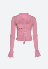 Litlookz Studio Y2K Detachable Sleeves Crop Cardigan, view 3