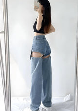 Litlookz Studio Y2K Detachable Straight Leg Jeans, view 3