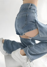 Litlookz Studio Y2K Detachable Straight Leg Jeans, view 5