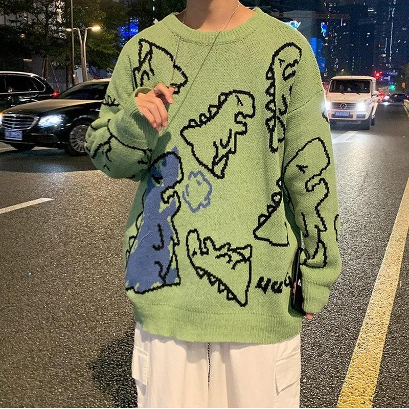 Litlookz Studio Y2K Dinosaur Knitted Sweater