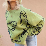 Litlookz Studio Y2K Dinosaur Knitted Sweater, view 5