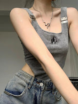 Litlookz Studio Y2K Distressed Denim Jorts, view 3