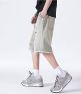 Litlookz Studio Y2K Distressed Denim Shorts, view 4