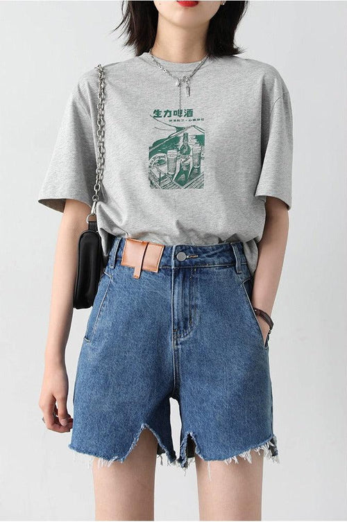Litlookz Studio Y2K Distressed Jean Shorts