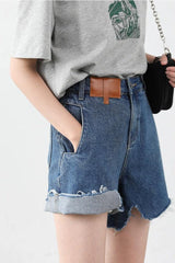 Litlookz Studio Y2K Distressed Jean Shorts, view 2