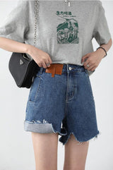 Litlookz Studio Y2K Distressed Jean Shorts, view 5