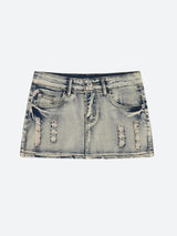 Litlookz Studio Y2K Distressed Low Rise Mini Skirt, view 4