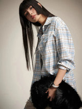 Litlookz Studio Y2K Distressed Plaid Shirt, view 3